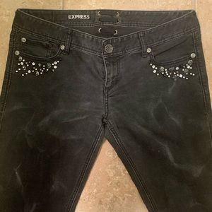 Express embellished jeans with corset back